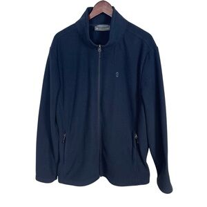 Free Country Men's Dark Blue Full Zip Waffle Knit Fleece Size XL